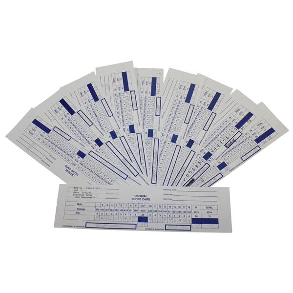 Ten (10) 1995 Royal Caribbean Classic Official Match Used & Signed Scorecards Inc. Major Winner George Archer JSA ALOA