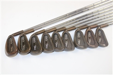 Set of PING Beryllium Copper Black Dot Irons 3-SW with BeCu Putter and #1 & #3 Woods Including PING Bag