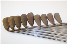 Set of PING Beryllium Copper Black Dot Irons 3-SW with BeCu Putter and #1 & #3 Woods Including PING Bag