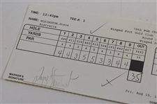 Payne Stewart Signed 1997 PGA Championship at Winged Foot Rnd 2 Scorecard with Steve Elkington JSA ALOA