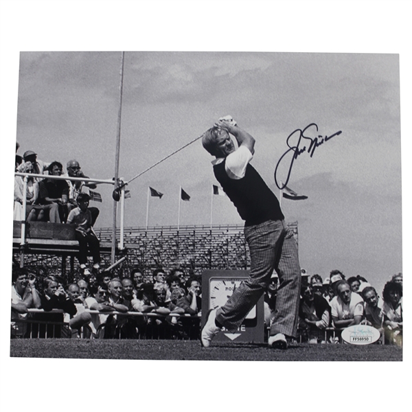 Jack Nicklaus Signed Black & White 8x10 Follow Through Photo JSA #FF56950