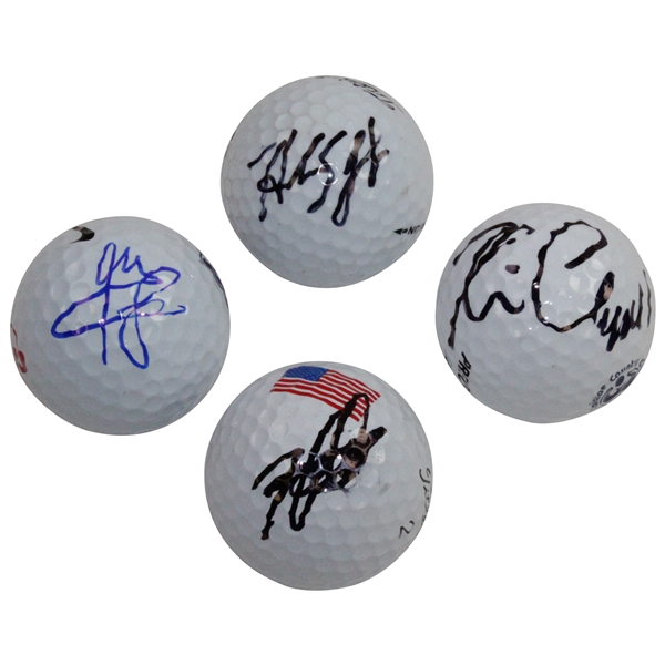 Hideki Matsuyama, Kevin Chappell, Hudson Swafford, & Rafa Cabrera-Bello Signed Golf Balls JSA ALOA