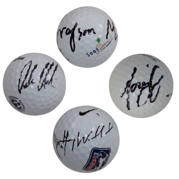 Gary Woodland, Tony Finau, Grayson Murray, & Adam Hadwin Signed Golf Balls JSA ALOA