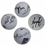 Gary Woodland, Tony Finau, Grayson Murray, & Adam Hadwin Signed Golf Balls JSA ALOA