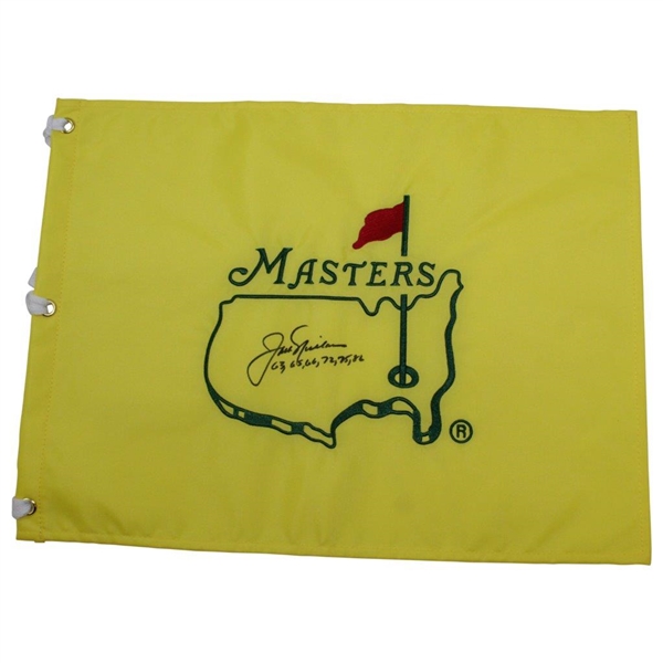 Jack Nicklaus Signed Undated Masters Embroidered Flag with Years Won JSA ALOA