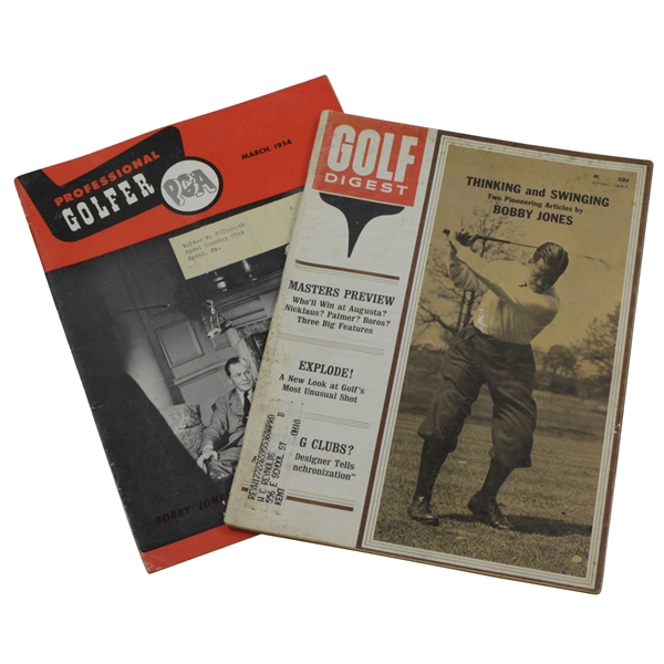 Bobby Jones on Covers of March 1954 Professional Golfer & April 1964 Golf Digest Magazines