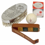 Galloping Golf Dice Game, Red Hot Red Eye Golf Ball in Box, & Male Pewter Golfer Brush