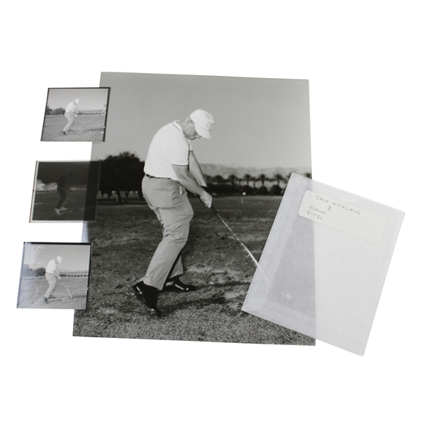 Jack Nicklaus Eldorado 2-1-1962 Photo with Original Negative & Two Small Photos