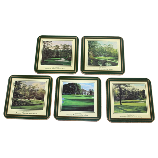 Set of Five (5) Augusta National Golf Club Linda Hartaugh Coasters