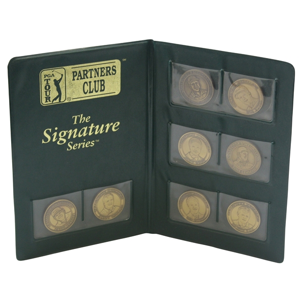 Full Set of Eight (8) PGA Tour Partners Club The Signature Series Medals in Original Case