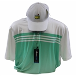 New & Unworn Masters Undated White Caddy Hat with Adidas ClimaCool XL Polo Shirt