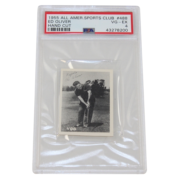 1955 Ed Oliver All American Sports Club Hand Cut Card #488 VG-EX 4 PSA #43278200