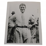 1927 Bobby Jones Before Teeing Off in US Amateur at Minikahda Golf Club 6 1/2 x 8 1/2 Wire Photo