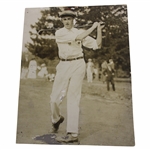1928 Francis Ouimet Post-Swing 7 x 9 1/4 Wire Photo