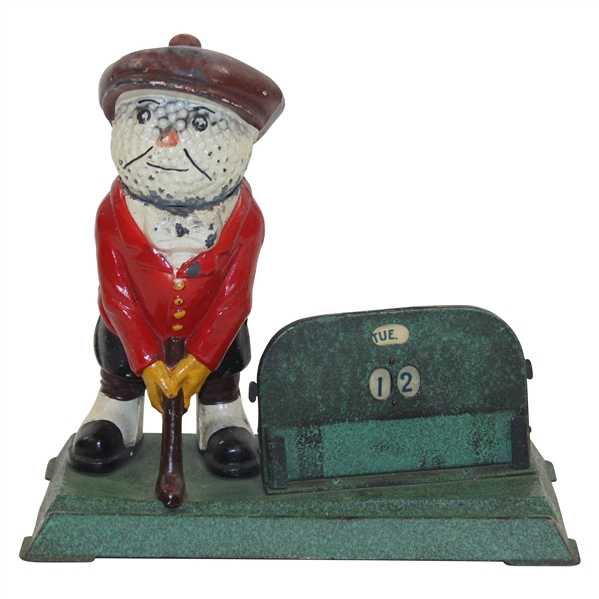 Vintage Dunlop Man Mechanical Desk Calendar Point of Sale Piece - Works