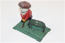Vintage Dunlop Man Mechanical Desk Calendar Point of Sale Piece - Works