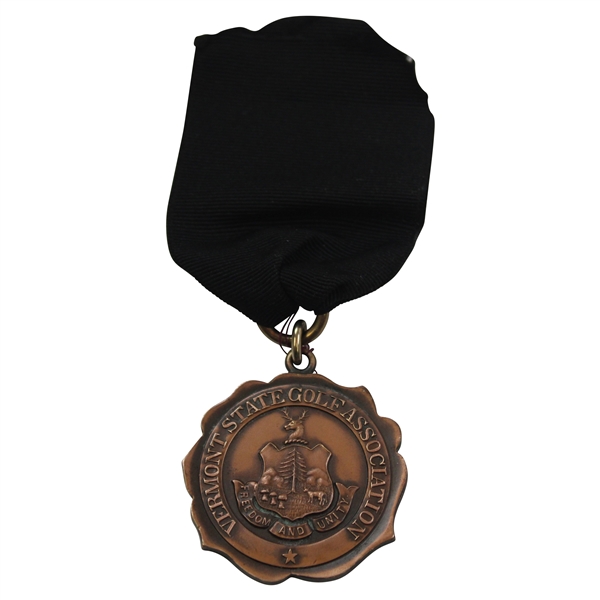 1911 Vermont State Golf Assoc. Championship at Ekwanok Low Gross Score Medal Won by W. W. Taylor