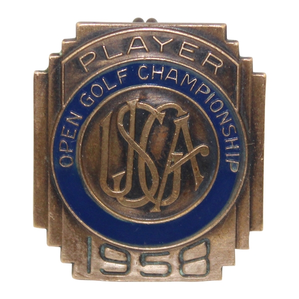 1958 Us Open Championship at Southern Hills Contestant Badge - Tommy Bolt Winner