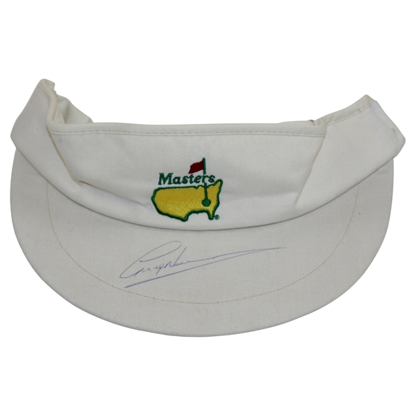 Greg Norman Signed Masters Undated White Visor JSA ALOA