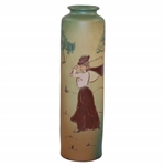 Weller Dickensware Lady Golfer Vase - Very Good Condition
