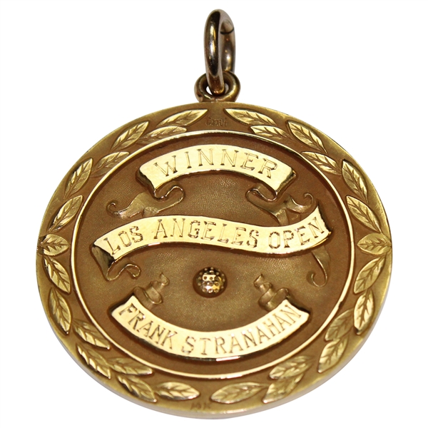 Champion Frank Stranahans 1958 Los Angeles Open 14k Winners Gold Medal - Final PGA Win