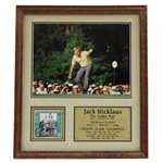 Jack Nicklaus Signed Masters Framed Display with Plaque & Photo JSA ALOA