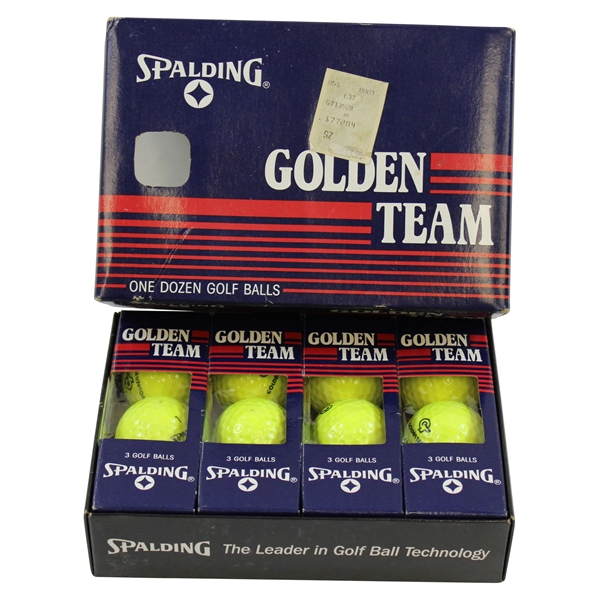 Classic Dozen Golden Team Golf Balls by Spalding in Original Box