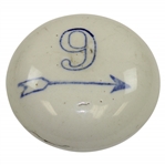 Vintage Porcelain Tee Marker - 9 with Arrow