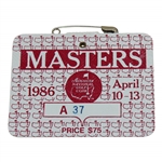 1986 Masters Tournament SERIES Badge #A37 - Low Number - Jack Niclaus 6th Masters Win