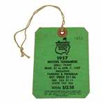 1957 Masters Tournament SERIES Badge #5453 with Original String - Doug Ford Winner