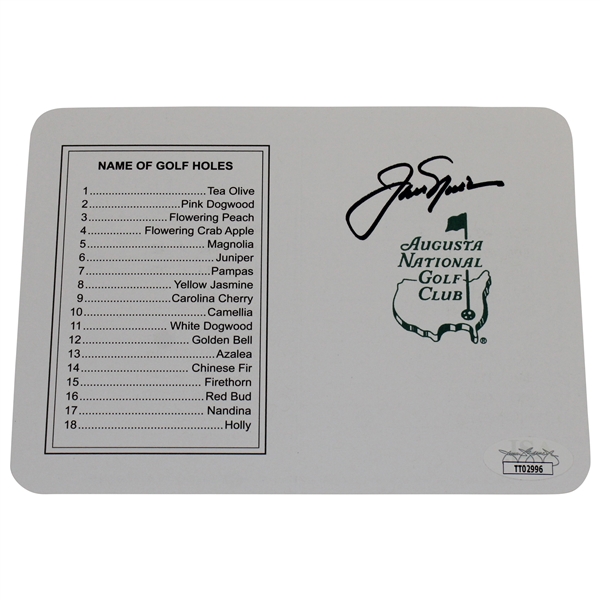 Jack Nicklaus Signed Augusta National Golf Club Scorecard JSA #TT02996