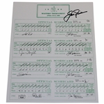 Jack Nicklaus Signed Replica 1986 Masters 4-Day Completed Scorecard JSA #TT02997