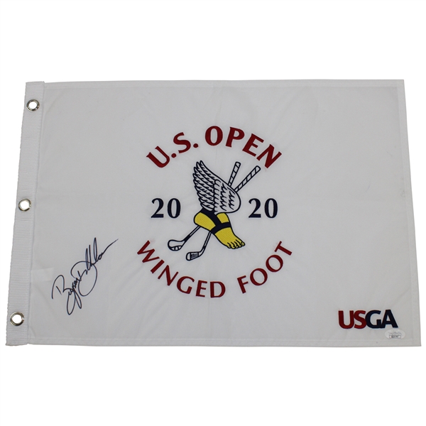 Bryson Dechambeau Signed 2020 US Open White Embroidered Flag JSA #QQ21767