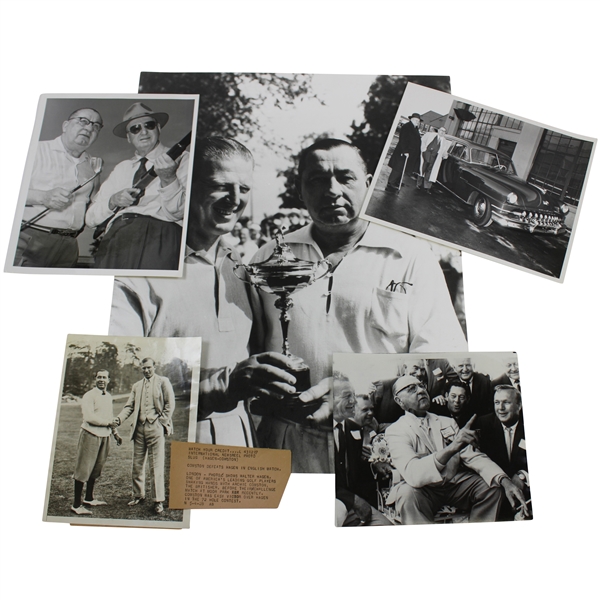 Five (5) Various Walter Hagen Photographs - Some with Estate Letters