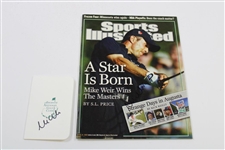 Mike Weir Signed 2003 Masters Flag, Sports Illustrated & ANGC Scorecard JSA ALOA