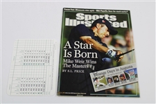 Mike Weir Signed 2003 Masters Flag, Sports Illustrated & ANGC Scorecard JSA ALOA