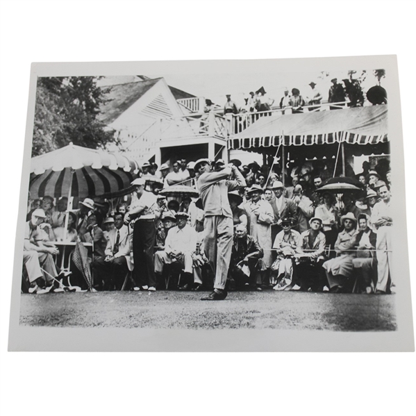 1951 Ben Hogan Teeing off in Colonial Invitation Tournament Wire Photograph 