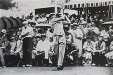 1951 Ben Hogan Teeing off in Colonial Invitation Tournament Wire Photograph 