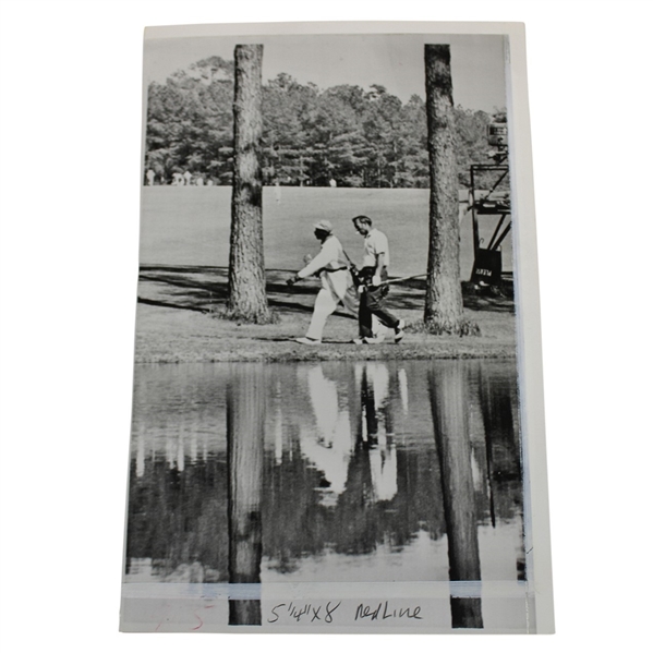 1969 Arnold Palmer AP Wire Photograph at the 16th Hole - Practice Rd at The Masters