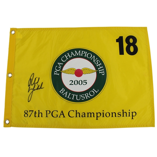 Phil Mickelson Signed 2005 PGA Championship at Baltusrol Screen Flag JSA ALOA