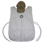 Authentic Muirfield Village Golf Club Game Used White Caddy Bib & Khaki Caddy Hat