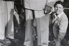 Ben Hogan with Large Trophy Black & White Matted Photo