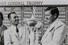 Ben Hogan with Large Goodall Invitation Match Play Trophy Black & White Matted Photo