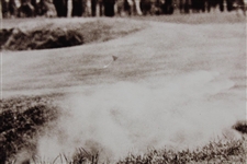 Bobby Jones Hits Out of Bunker Large Sepia Tone Matted Photo
