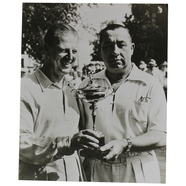 Walter Hagen & Craig Wood with Ryder Cup Large Black & White Matted Photo