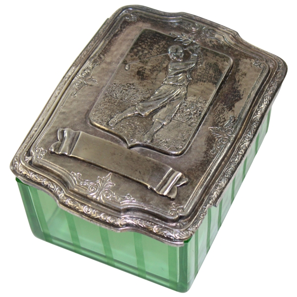 Bobby Jones Lid on Green Glass Box
