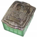 Bobby Jones Lid on Green Glass Box