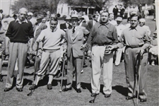 Bobby Jones, Walter Hagen, Gene Sarazen & Tommy Armour Tee Off at 1941 Masters Wire Photo