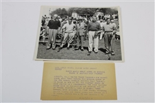 Bobby Jones, Walter Hagen, Gene Sarazen & Tommy Armour Tee Off at 1941 Masters Wire Photo