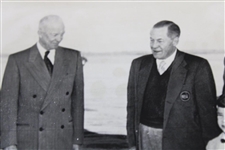 Bobby Jones & Family Welcome President Eisenhower to Augusta 1953 AP Wire Photo